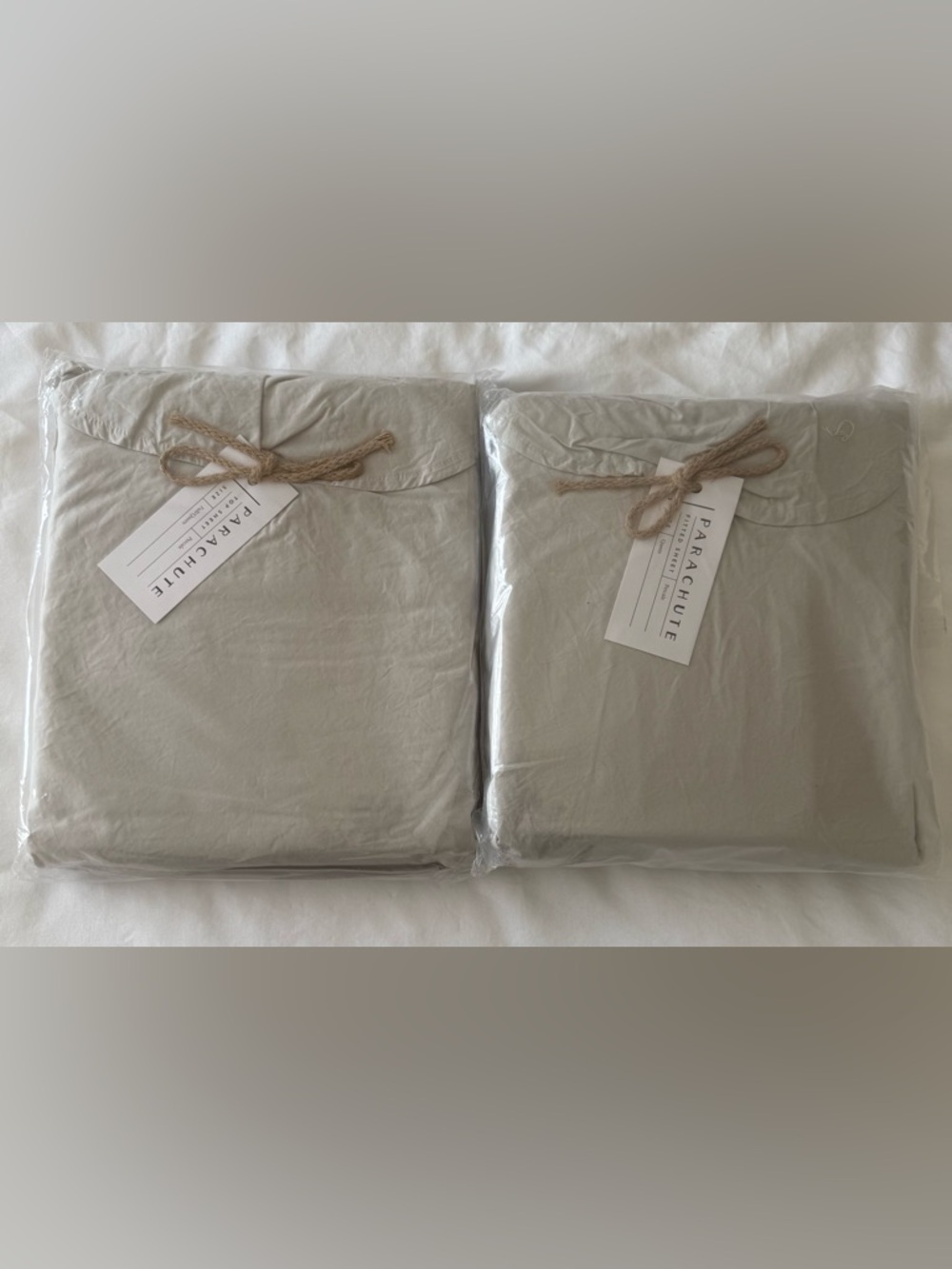 Parachute Percale Top and Fitted Sheets in Light Taupe (Bone)